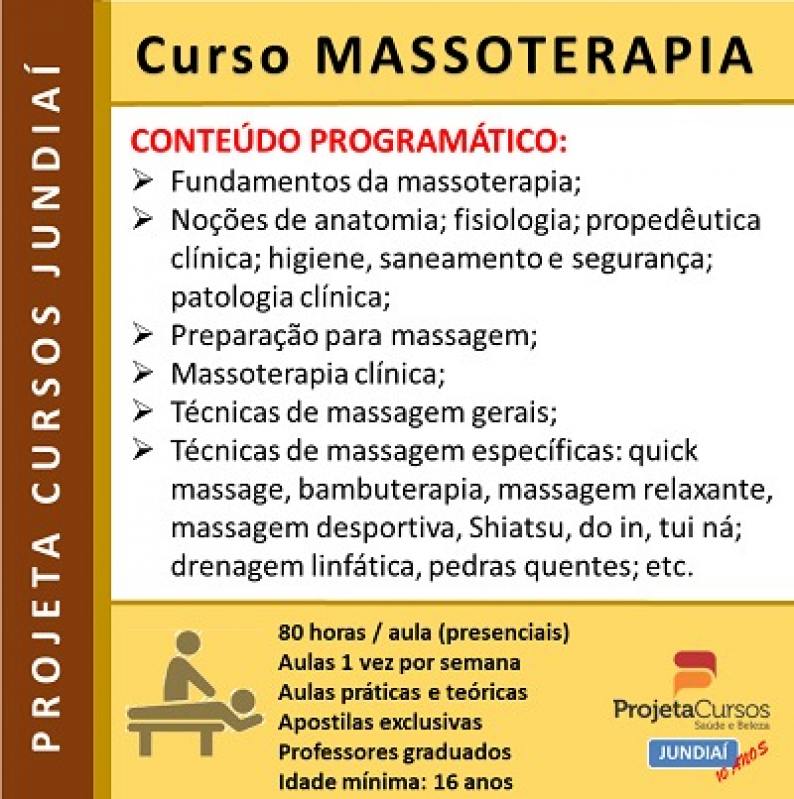 Curso Presencial de Massoterapia FERNANDES - Curso de Massoterapia Profissionalizante